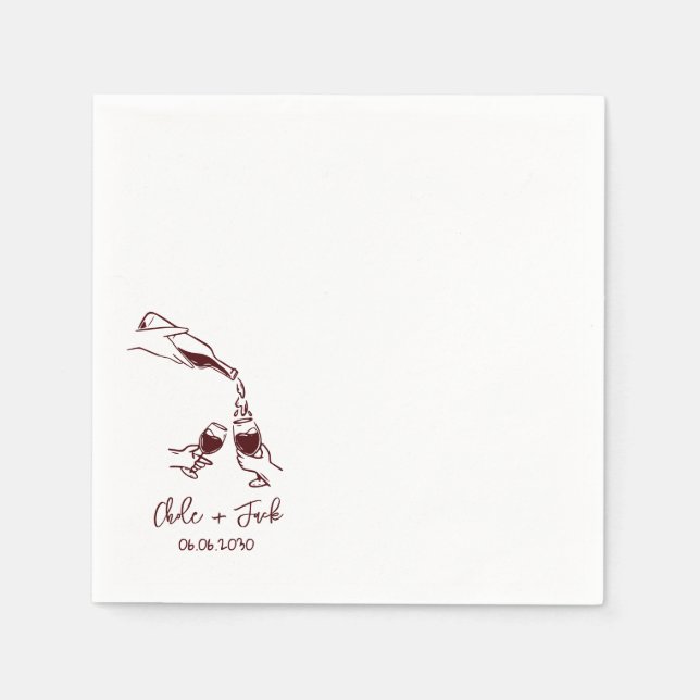 Guardanapo De Papel Toalhetes de casamento em taça de champanhe desenh (Frente)