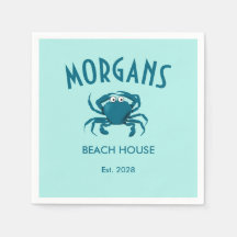 Toalhetes de Praia Personalizados Blue Crab Beach