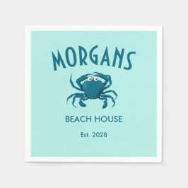 Guardanapo De Papel Toalhetes de Praia Personalizados Blue Crab Beach
