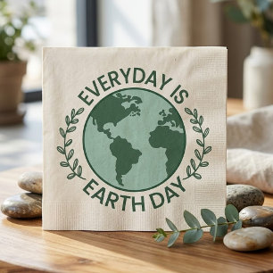 Guardanapo De Papel Todo Dia é Dia da Terra - Amante da Terra Verde Vi