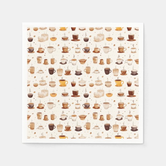 Guardanapo De Papel Todos Os Meus Padrões De Coleta De Café Nº7 (Frente)