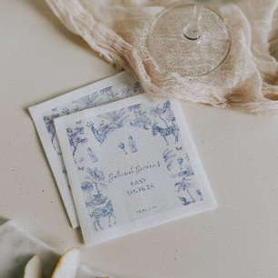 Guardanapo De Papel Toile de Jouy Safari Fofa Chás de Bebê Azuis