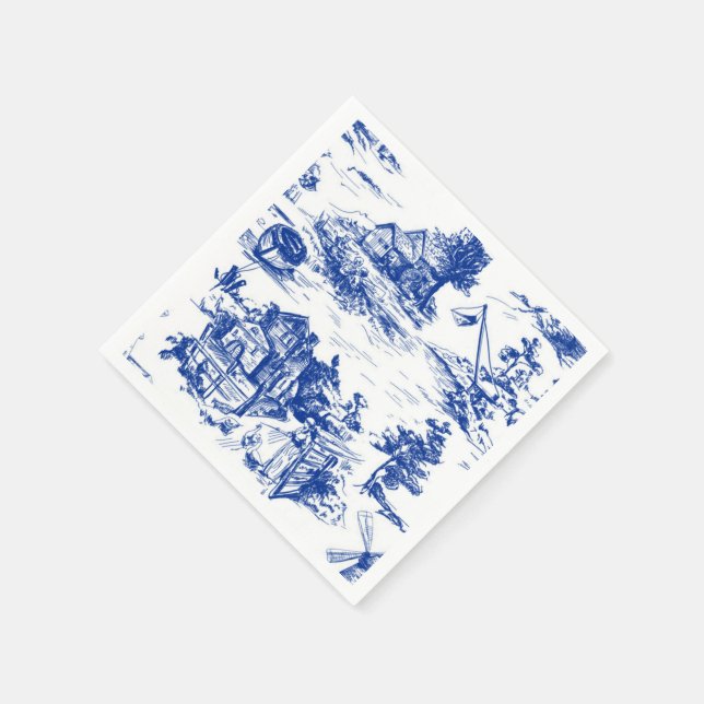 Guardanapo De Papel Toile francês azul (Canto)