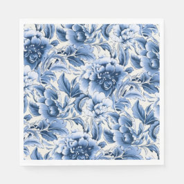 Guardanapo De Papel Toile francesa & toile de Jouy. Azul.