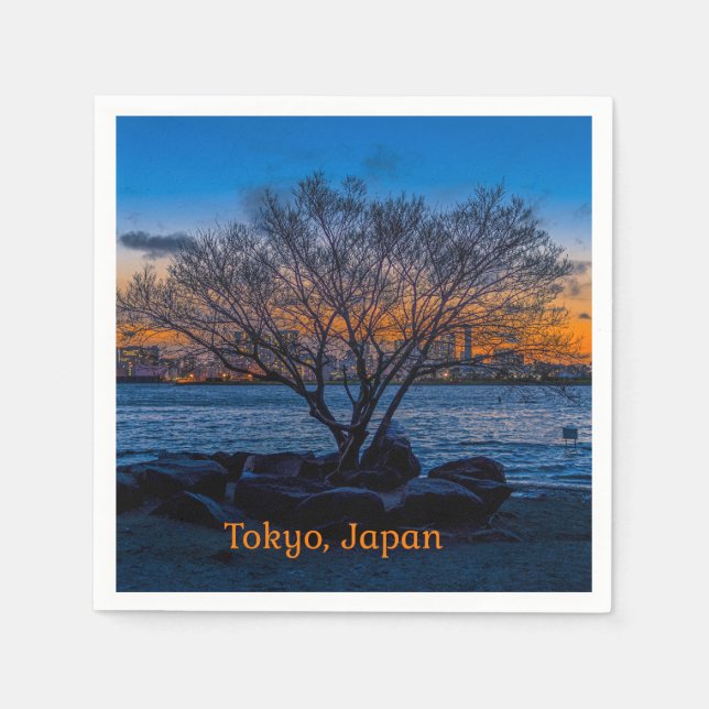 Guardanapo De Papel Tokyo Sunset, fotografia artística, (Frente)