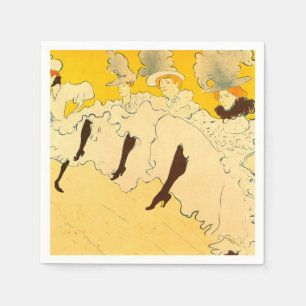 Guardanapo De Papel Tolouse-Lautrec Dancing Girls Yellow Poster Art