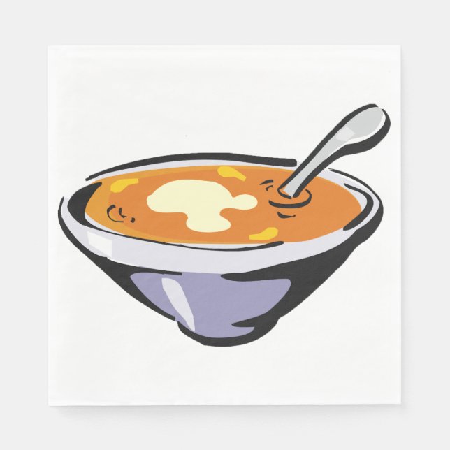 Guardanapo De Papel Tomate Soup Bowl com Spoon (Frente)