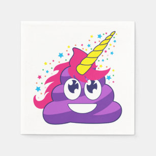 Guardanapo De Papel Tombadilho roxo do unicórnio de Emoji