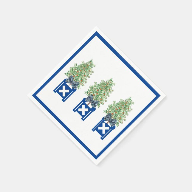 Guardanapo De Papel Topiaria de Laranjeira Chinoiserie Azul (Canto)