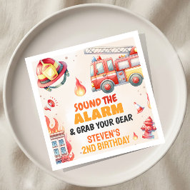 Guardanapo De Papel Toque o Alarme Churrasco de Bebê Caminhão de Bombe