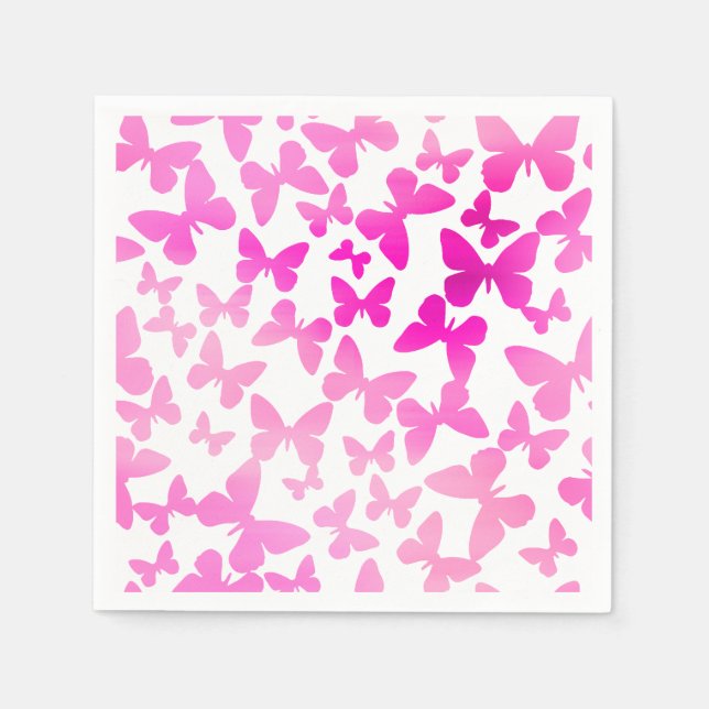 Guardanapo De Papel Toques de borboleta (Rosa) (Frente)