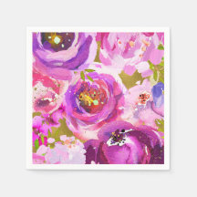Toques de Rosa Roxo Dourado Floral Moderno Chique