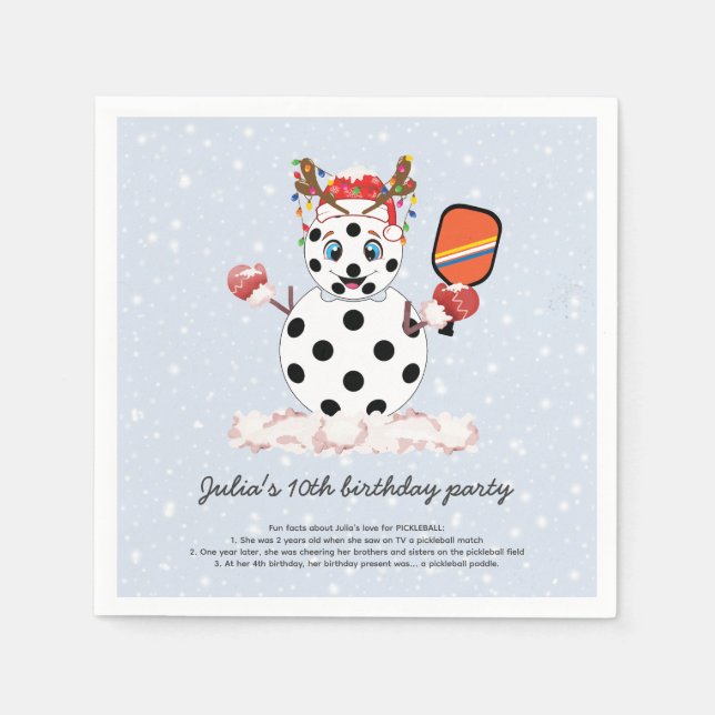 Guardanapo De Papel Torneio de Pickleball em Casas de Natal (Frente)