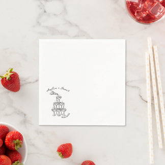 Guardanapo De Papel Torre de champanhe personalizada desenhada à mão C