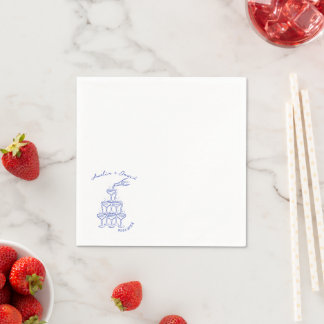 Guardanapo De Papel Torre de champanhe personalizada desenhada à mão C