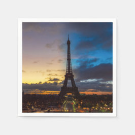 Guardanapo De Papel Torre Eiffel de Trocadero durante a noite