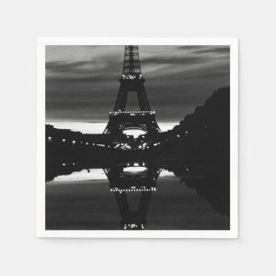 Guardanapo De Papel Torre Eiffel França Paris reflexo vintage 1970