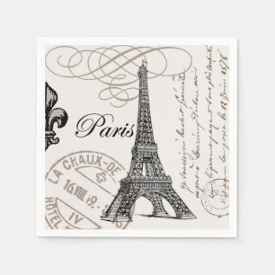 Guardanapo De Papel torre Eiffel moderna do vintage