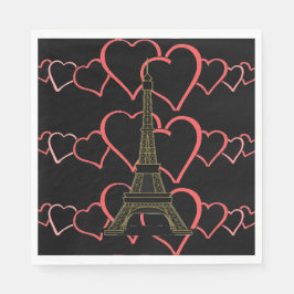 Guardanapo De Papel Torre Eiffel Paris Amor Francês Casamento Coração 