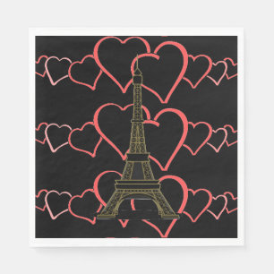 Guardanapo De Papel Torre Eiffel Paris Amor Francês Casamento Coração