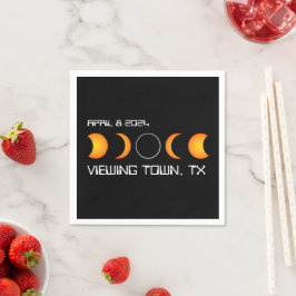 Guardanapo De Papel Total do Eclipse Solar 2024 Cidade Personalizada