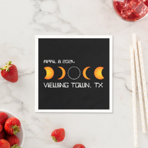 Guardanapo De Papel Total do Eclipse Solar 2024 Cidade Personalizada