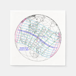 Guardanapo De Papel Total Solar Eclipse 2027 Map
