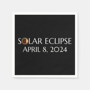 Guardanapo De Papel Total Solar Eclipse EUA 8 de abril de 2024