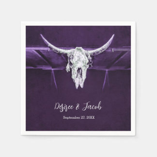 Guardanapo De Papel Touro Ocidental Vaca Crânio Escuro Roxo Roxo Russo
