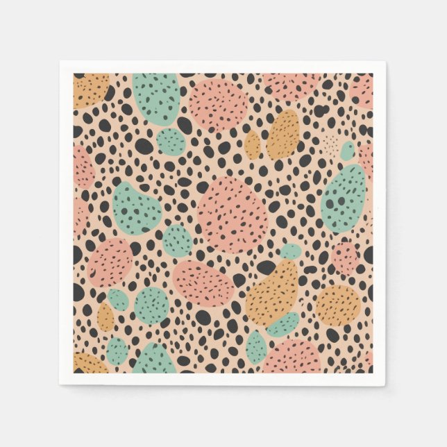 Guardanapo De Papel Trabalho de arte de pastel-leopardo (Frente)