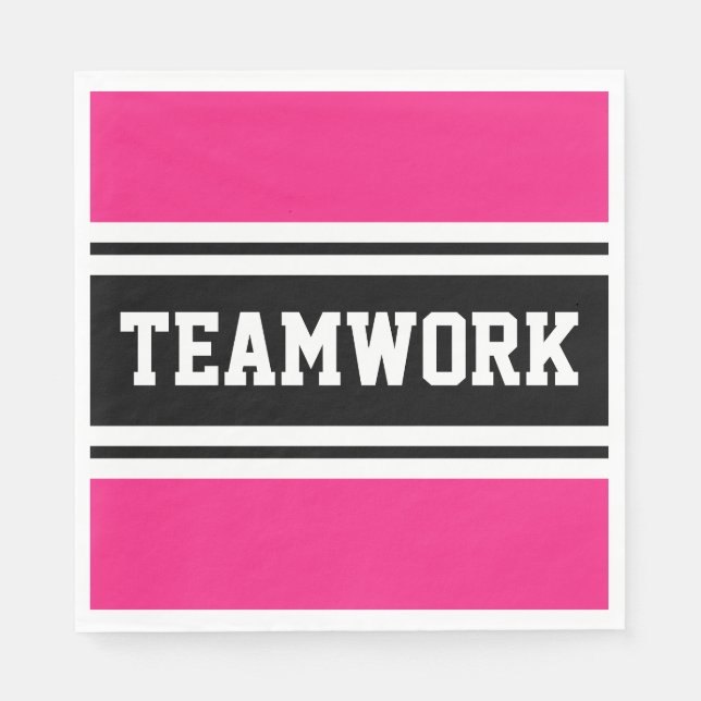 Guardanapo De Papel TRABALHO EM EQUIPE Cor-de-rosa-rosa-branca (Frente)