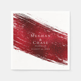 Guardanapo De Papel Traço de Tinta Vermelha Vibrante