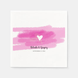 Guardanapo De Papel Traços de Tinta Simples e Casamento de Coração