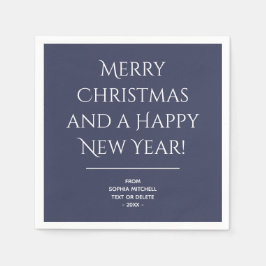 Guardanapo De Papel Tradicional - Azul Clássico Feliz Natal Napkins