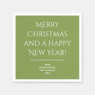 Guardanapo De Papel Tradicional - Verde Suave - Nápoles Feliz de Natal