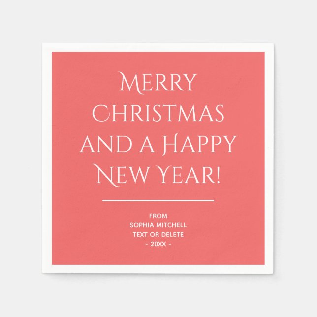 Guardanapo De Papel Tradicional - Vermelho macio - Feliz Natal Nápoles (Frente)