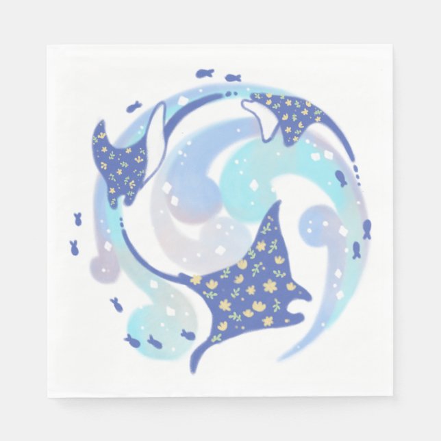 Guardanapo De Papel Traje no Oceano Ilustração (Frente)