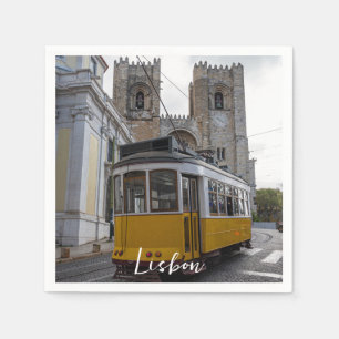 Guardanapo De Papel Trama amarela na Catedral de Lisboa em Portugal