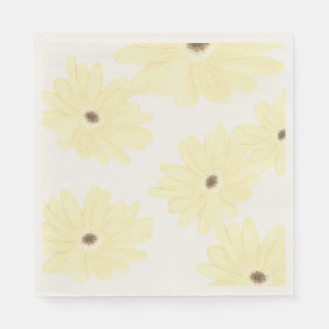 Guardanapo De Papel Tranquil Morning Yellow Flowers  (Frente)