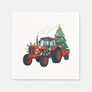 Guardanapo De Papel Trator com Reboque Santa Fazenda Agricultor Natal