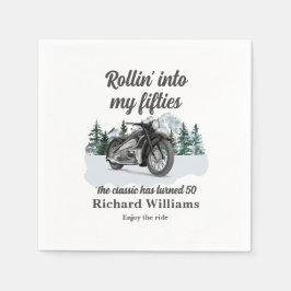 Guardanapo De Papel Travel Classic Motorbike Rolling 50th Birthday