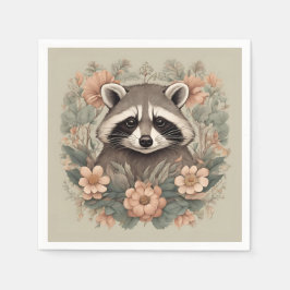 Guardanapo De Papel Travesseiro decorativo Cottagecore Playful Raccoon