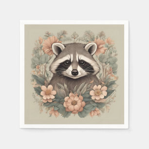 Guardanapo De Papel Travesseiro decorativo Cottagecore Playful Raccoon