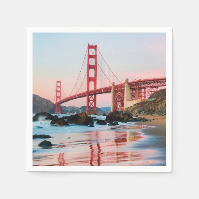 Guardanapo De Papel travesseiro decorativo da ponte ouro (Frente)