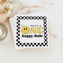 Guardanapo De Papel TRAVIS One Happy Cara Smile Face Birthday Bem-vind