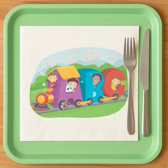 Guardanapo De Papel Treinamento em Alfabeto ABC com Crianças Diversão  (Criador carregado)