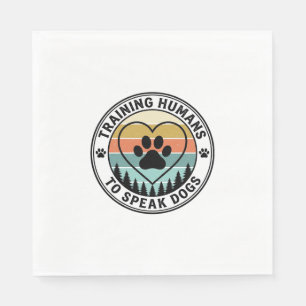 Guardanapo De Papel Treinando Humanos para Falar Cachorro Vintage Pata