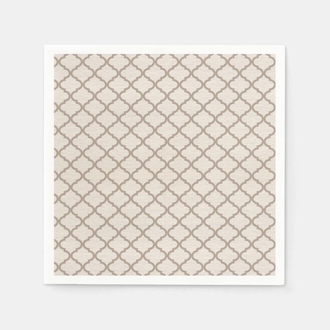 Guardanapo De Papel Treliça Marroquina Osso/Bege (Frente)