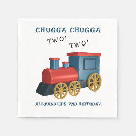 Guardanapo De Papel Trem Chugga Dois Dois Segundo Aniversário