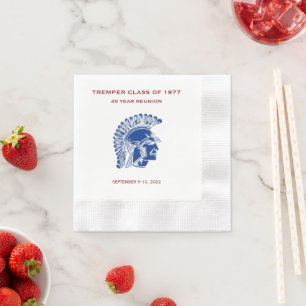Guardanapo De Papel Tremper Trojan Reunion Graduation Blue Red